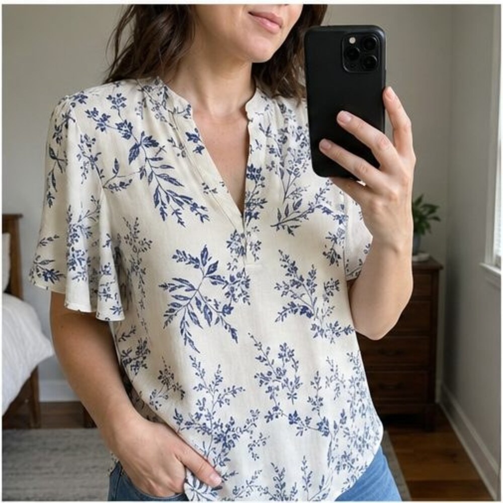 Lilac Button Blouse - Picture 2 of 6